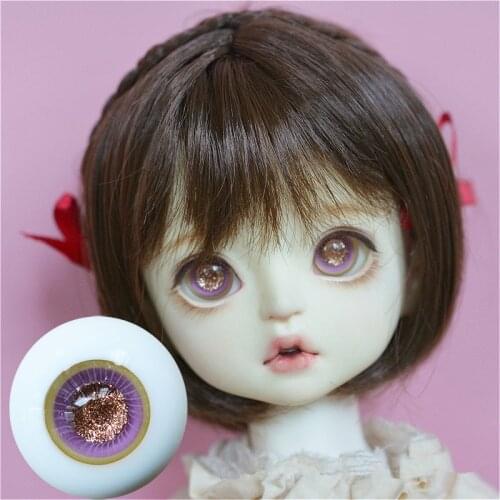 BJD eyeballs are suitable for 1/3 1/4 1/6 size orange pink eye balls with flash pupil doll accessories