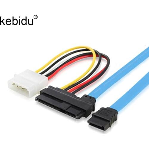 Kebidu For 7 Pin SATA Serial ATA to SAS 29 Pin Connector Cable 4 Pin Power Cable Adapter Converter for Hard Disk Drive