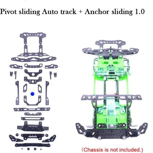 MS/MSL Inner Suspension Kit Carbon Fiber Pivot Sliding Auto Track+Anchor Sliding 1.0 Upgrade Parts for Tamiya Mini 4WD Car Model