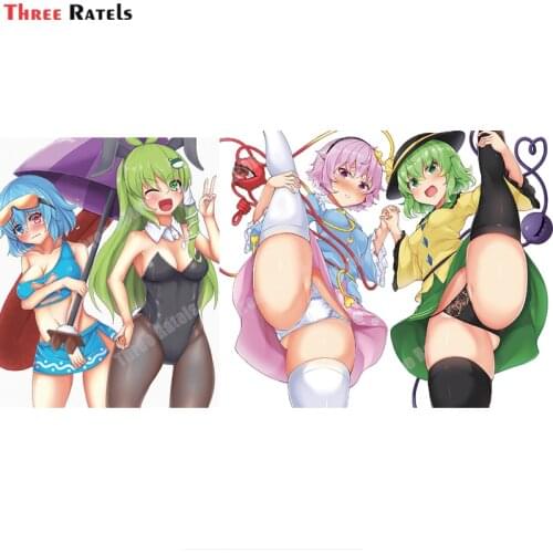 Three Ratels A846 Komeiji Koishi And Komeiji Satori Touhou Anime Stickers And Decals For Laptop Guitar Skateboard Refrigerator