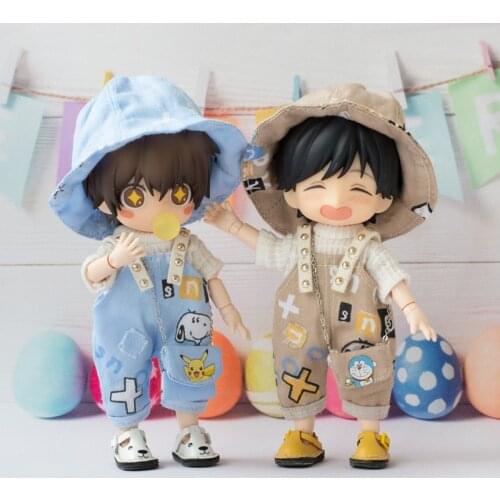 OB11 Baby Clothing Casual Style Hooded Denim Suit 1/12 BJD Baby Clothing GSC Tops P9 dolll clothes suit