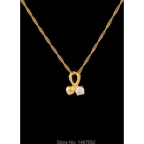 Adixyn Hot sale fashion crystal pendant necklace gold color heart pendants necklaces for women girl gift