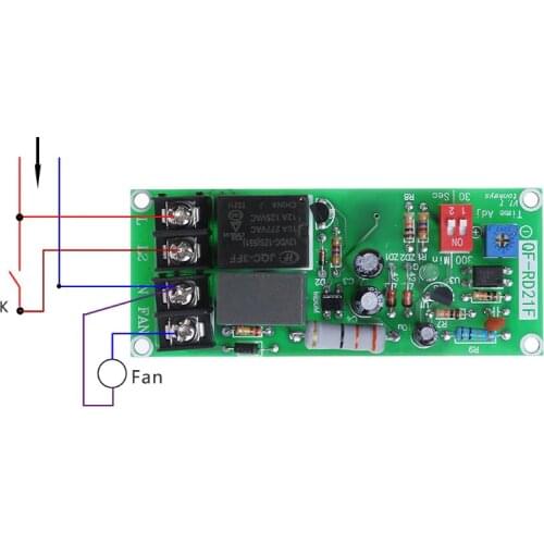 AC100V-220V Adjustable Timer Control Relay Module Turn Off Delay Switch Board For Exhaust Fan
