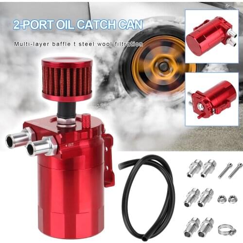 With Filter Reservoir Tank Car Parts Oil Catch Can Fuel Tank Aluminum Universal Baffled Oil Tank