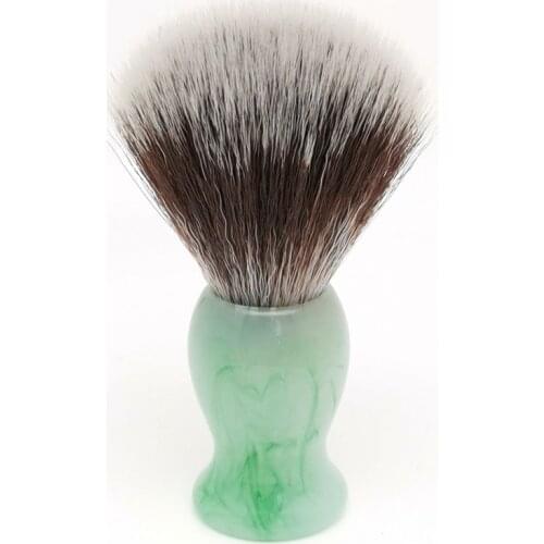 Synthetic Shaving Brush of Emerald Green Pattern Resin Handle Perfect for Wet Shave Razor