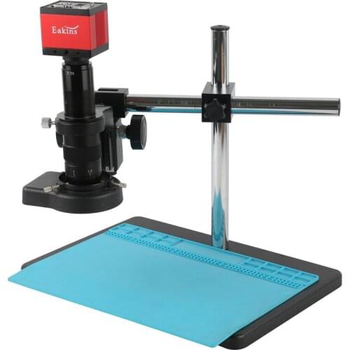 SONY Sensor 1080P HDMI VGA Industrial Lab PCB Soldering USB Video Microscope Camera+180x 300x C Mount Lens+144 LED Ring Light