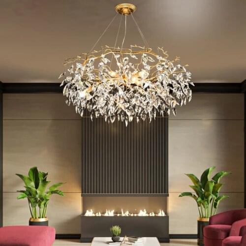Modern Gold Chandelier Crystals Hanging Lamps for Living Room Restaurant Indoor Decor Chandelier Ceiling Crystal Lights Lighting