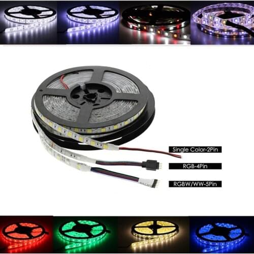 12V 24V LED Light Strip SMD 5050 RGB RGBW RGBWW Waterproof 60Led/s 5 M 12 24 V Volt LED Strip Lights Lamp Ribbon TV Backlight