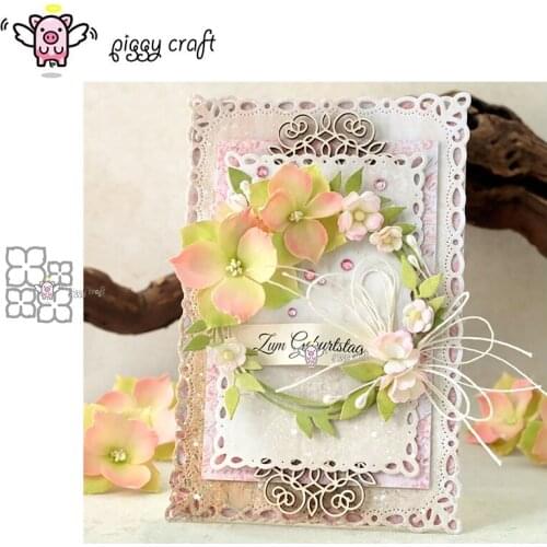 Piggy Craft metal cutting dies cut die mold 4Pcs Flower decoration Scrapbook paper craft album card punch knife art cutter die