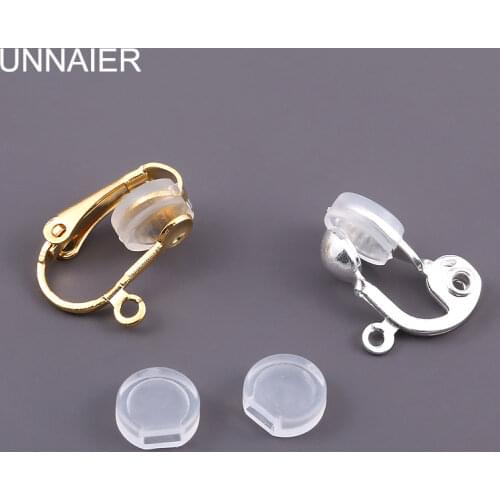10piece Metal ear clip soft cushion invisible transparent hypoallergenic anti-pain no pierced ear clip diy silicone ear cushion