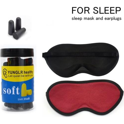 Earplugs Sleep Night Mask For Eyes Set Bandage Sleeping Eye Cover Noise Ear Plugs Noise Reduction Sleep Foam Sleeping Earplugs