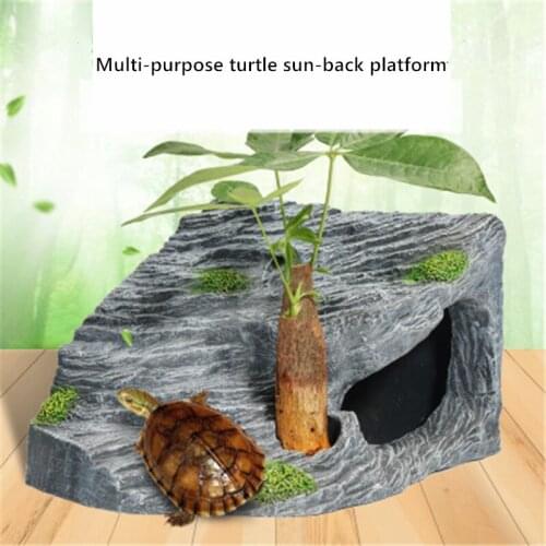 Green With Resin Rockery Tortoise Climbing Platform Crawler Tortoise Sun Platform Tortoise Rock Tortoise Platform