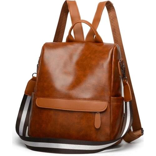 Anti-theft Women Backpack Purse Vintage Pu Leather School Bag For Girls Fashion Small School Backpack Female Travel Bagpack