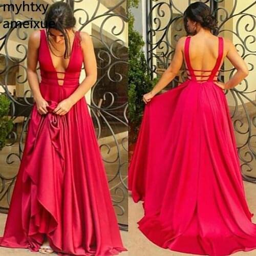 Sexy Cheap Robe Evening Dresses 2021 A-line Floor Length Sleeveless Prom Dress Sweep Train Backless Evening Gowns Custom Made