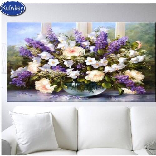 100x50 Lavender Flower diamond embroidery full square round drill diamond painting 5d diy diamond mosaic plant home decoration