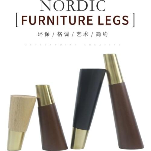 4Pcs/Lot Height10-25cm Wooden Sofa Legs Legs for furniture Inclined Cone Bed Cabinet coffee table Tea table Replacement Feet