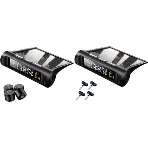 Car TPMS Tire Pressure Monitoring System Solar Power LCD Display Auto Security Alarm Tire Pressure Sensor
