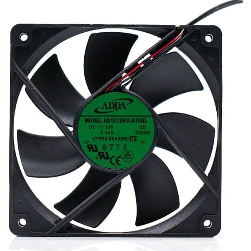 For Adda AD1212HX-A70GL 12025 12V 0.44A Large Air Flow Two-Wire Power Supply Chassis Fan