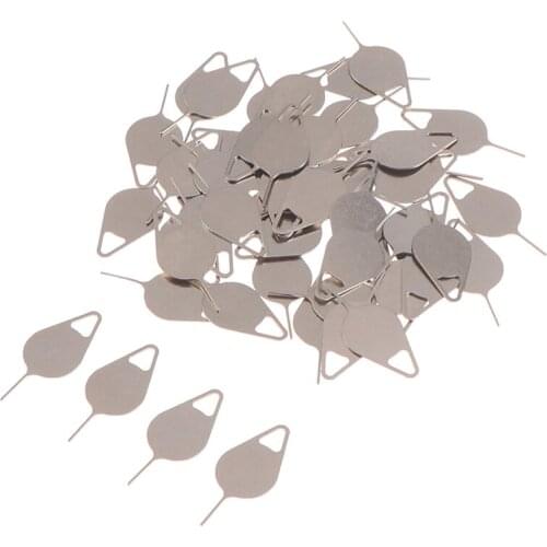 SIM Card Tray Removal Eject Pin Key Tool Stainless Steel Needle 50Pcs