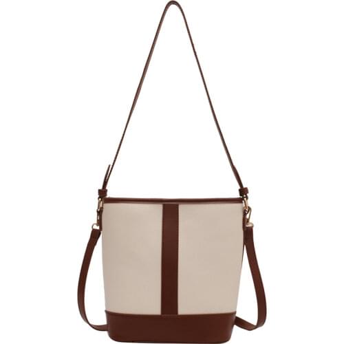 Fashion Texture Stitching Color Single Shoulder New Style 2021bucket Bag Messenger Large Capacity Underarm Bag Lady Shopping Bag