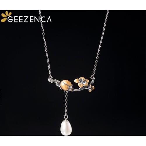 925 Sterling Thai Silver Craft Ladybird Pearl Flower Chokers Necklaces Fine Jewelry for Women Vintage Trendy Necklace Party Gift