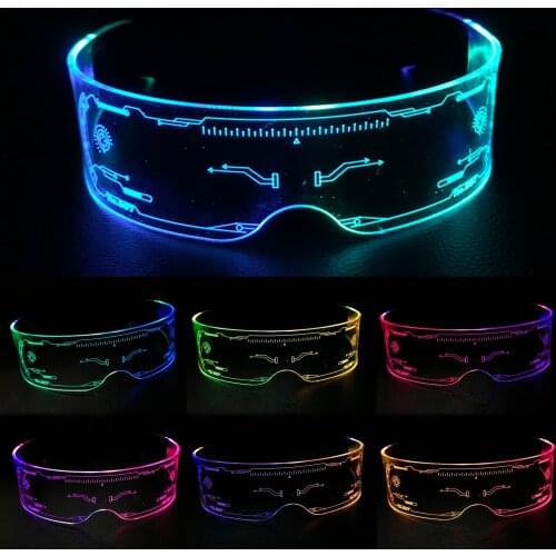 Fullcolor Glowling LED Glasses,7 Colors in One Light Up for Raves, Festivals, Fun, Parties, Sports,Birthday,Costumes,Flashing