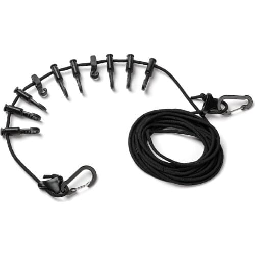 A435 Portable outdoor windproof clothesline Multifunctional camping Adjustable lanyard Clothespin canopy hanging rope 5m