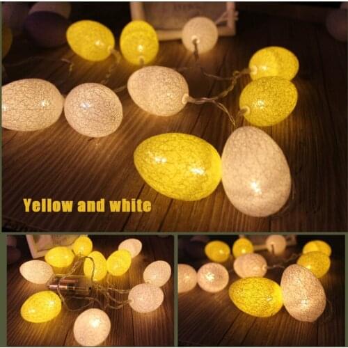 LED Easter Gold Silk Foam Egg Light Pendant Night Floor Golden Eggs Treasure Fruit Lights 1.5M Eggs String Wire Lights Decor