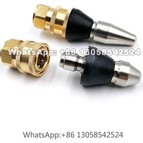 Pipe Dredging Sewer Cleaner, High Pressure Drain Washer Nozzle, 1/4” 3/8” Quick Connect Spray Cleaner Nozzle, Sewer Jet Nozzle