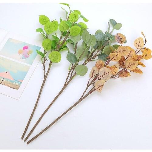 High quality Realistic Artificial green plant 60cm eucalyptus leaf Plant for decor