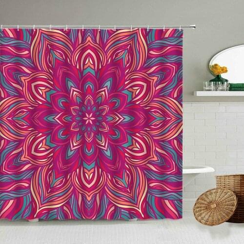 Bohemian Mandala Shower Curtain Geometric Ethnic Elements Bathroom Waterproof polyester Curtains Background Wall Cloth Washable