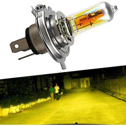 1pc 12V H4 55W Lights Halogen Bulb Yellow Fog High 60/55W P43T Lamp auto Head Headlight parking Power Light Car Source A1U5