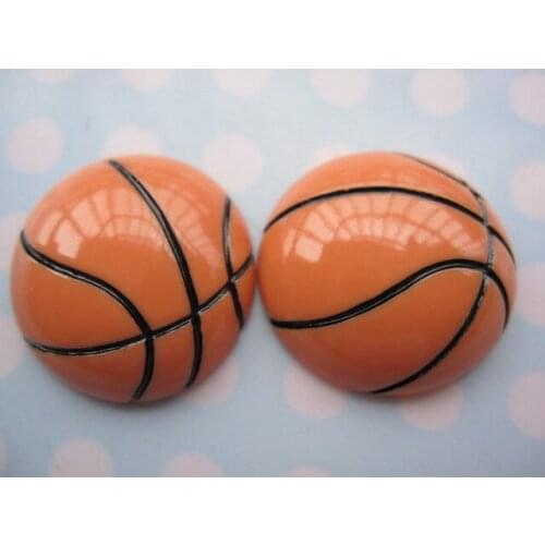 10pcs/lot DIY flat back resin cabochons accessories kawaii resin ball mix items football basket ball baseball volleyball 25mm