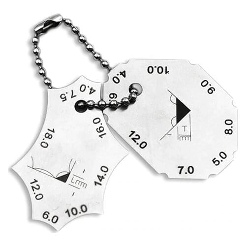 2pcs Pocket Fillet Weld Gauge weld ruler 2pcs Chain set Welding Gauge key weld surface joint inspection gauge