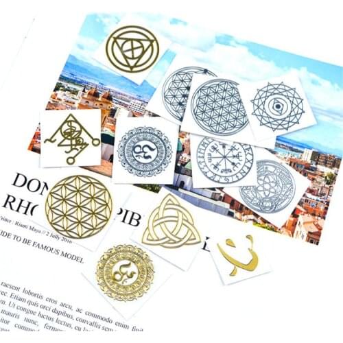 20Pcs Sacred Round Geometric Copper Orgonite Sticker Flower Life Tree DIY Energy Tower Pyramid Material Epoxy Resin Craft