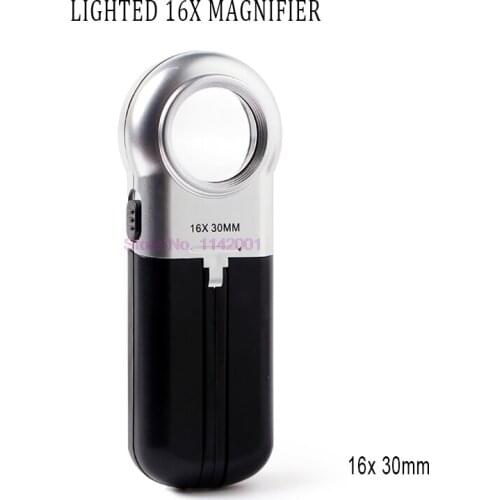 50pcs 16X Folding Led Lamp Magnifying Glass Desktop Light Magnifier Lamps Portable Magnifying Glass for Reading Repair