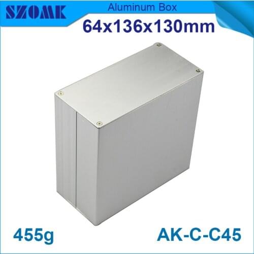 1 piece aluminium enclosure 64(H)x136(W)x130(L) mm electronic box aluminum silvery hot charger applicable for pcb box