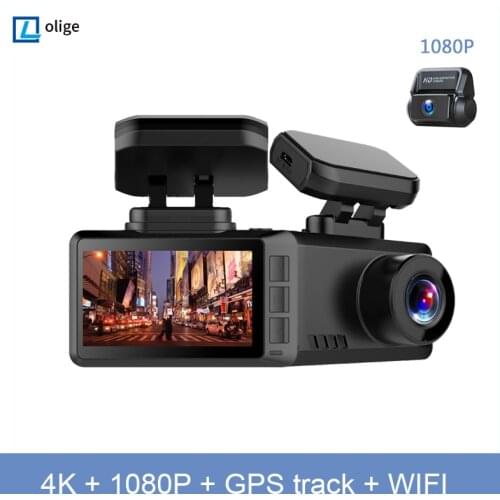 4K Car DVR GPS WiFi AHD 2160P Video Registrar Night Vision dashcam Dual Lens 1080p rear camera Sony IMX335 Camera