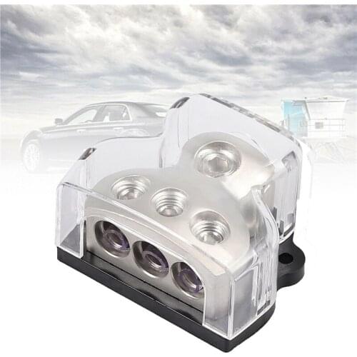 3 Way Power Distribution Block Car Audio Modified Stereo Amplifier 1. 1 X 0GA IN/ 3 X 4GA OUT High Conductivity Copper Alloy