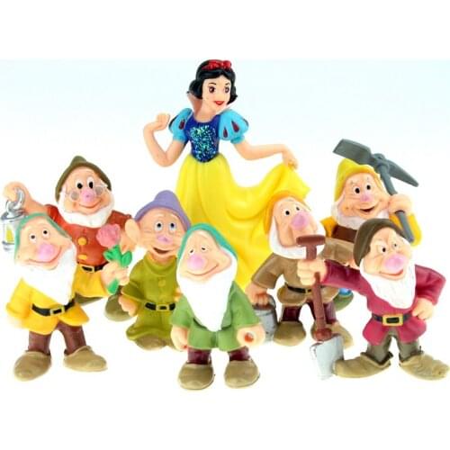 Disney Toys 8 Pcs/Set 6-10cm Snow White And The Seven Dwarfs Action Figure Model Princess Pvc Dolls Toys For Childrens Gift
