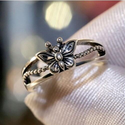 Butterfly Ring ornaments punk style light luxury simple fashion gift giving women