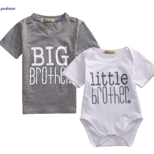 Cute Brothers Clothes Little Brother Baby Boy Romper Big Boy T-shirt Tee Tops Brothers Matching Outfit Brotherhood Symbolic