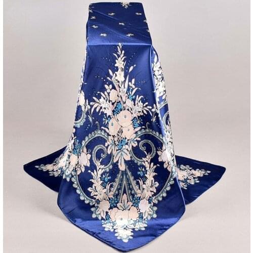 Silk Printing Multifunction Fashion Women Four Seasons Refreshing Decor D Square Scarf European and American Style Headband