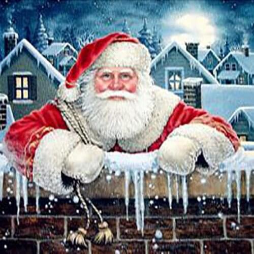 Meian Cross Stitch Embroidery Kits 11CT Santa Claus Scenic Cotton Thread Painting DIY Needlework DMC New Year Home Christmas