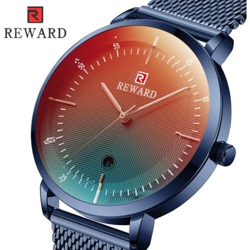 Reward Watches Mens Top Brand Luxury Business Quartz Watch Men Full Steel Dress Wristwatches Man Waterproof Relogio Masculino