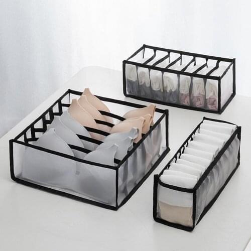 Closet Organizer For Socks Dormitory Home Separated Underwear Storage Box 6/7/11 Grids Bra Organizer Foldable Drawer Organizer
