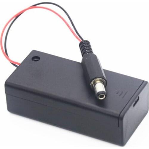 6F22 Battery Plastic Case 9V Batteries Holder Storage Box Case with shell with switch with DC 2.1*5.5mm
