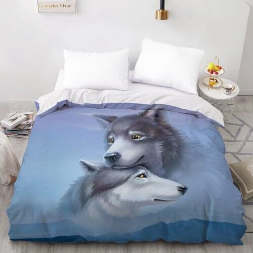 3D HD Digital Printing Custom Duvet Cover,Comforter/Quilt/Blanket case Queen King Bedding 140X200,Bedclothes Animal Love wolf