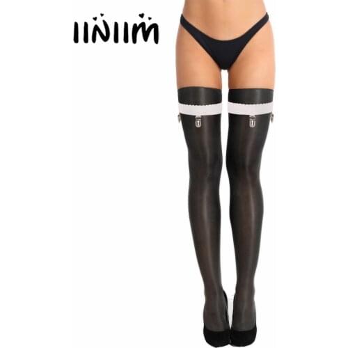 1 Pair Womens Non-slip Elastic Thigh High Garter Belts Stockings Holder Fastener Suspender with Fabric Metal Duck-Mouth Clips