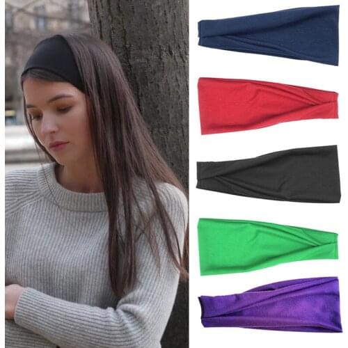 Women New Soft Solid Color Headband Cross Top Knot Elastic Hair Bands Girls Hairband Hair Accessories Twisted Knotted Headwrap